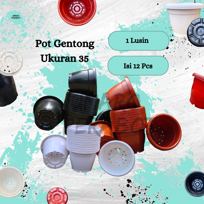 GROSIR 1 Lusin Pot Gentong Ukuran 35 / Pot Besar / Pot Jumbo / Pot Vinca / Pot Tanaman / Pot Bunga / Pot Plastik / Umaro Perabot