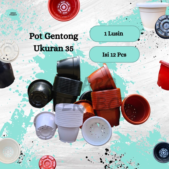 GROSIR 1 Lusin Pot Gentong Ukuran 35 / Pot Besar / Pot Jumbo / Pot Vinca / Pot Tanaman / Pot Bunga /