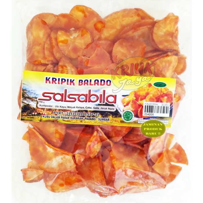 

[SUKSES] Keripik SINGKONG BALADO Asli PADANG Merk Salsabila 250 Gram BULAT