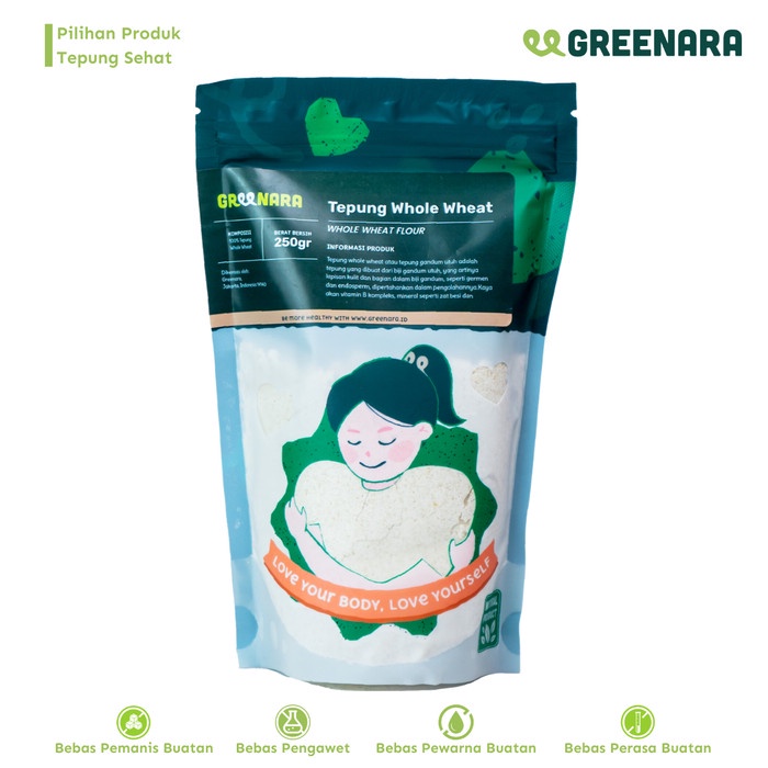 

[KUALITAS TERBAIK] Tepung Gandum Utuh 250gram / whole meal flour /whole wheat flour 250gr Termuarah