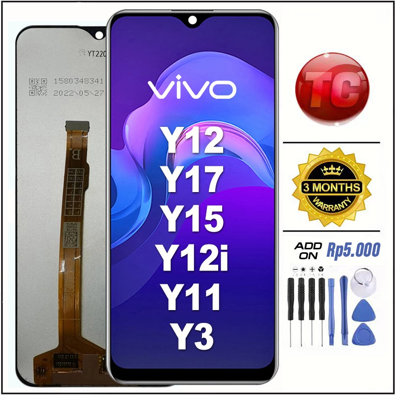 COD LCD VIVO Y12 - VIVO Y17 - Y15 - Y11 - Y12i - Y3 Original TOUCHSCREEN Fullset Crown Murah Ori Compatible For Glass Touch Screen Digitizer