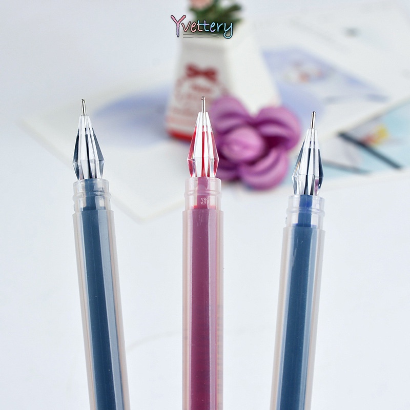 

❤️COD Pena Tinta Gel Plastik Ujung Berlian Kapasitas Besar 0,5 mm Pena Khusus Siswa Ujian Tanda Tangan-Yy