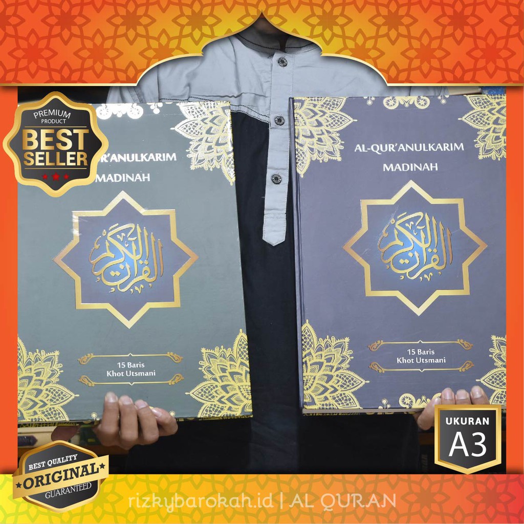 BAYAR DITEMPAT - AlQuran Jumbo Samsia Madinah A3 Mushaf 15 Baris Jumbo - Al Quran 30 Juz Super Jumbo