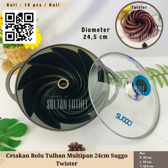 Cetakan Bolu Tulban Multipan 24 Cm Suggo ( Motif Diamond/Twister )