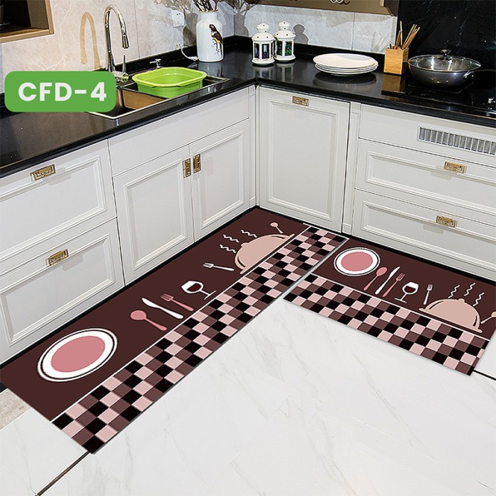 Keset Dapur Panjang 3D Anti Slip 2 in 1 120x40cm Keset Kaki Motif - CFD-1