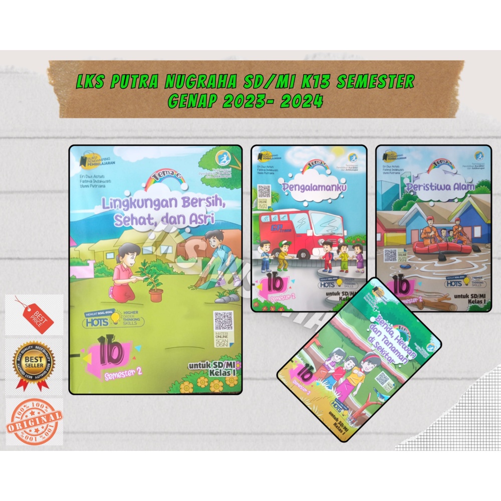 LKS Putra Nugraha SD MI Kelas 1 - Genap Kurikulum K13 2023/2024 - LKS TEMATIK, BAHASA INGGRIS, PENJA