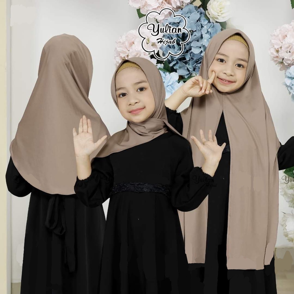 hijab anak pasmina oval jersey/jilbab pastan oval/kerudung kids oval instan