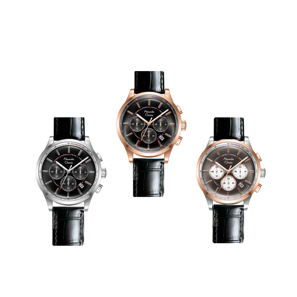 Alexandre Christie Ac6574 / ac 6574 Jam Tangan Pria Kulit Original Garansi
