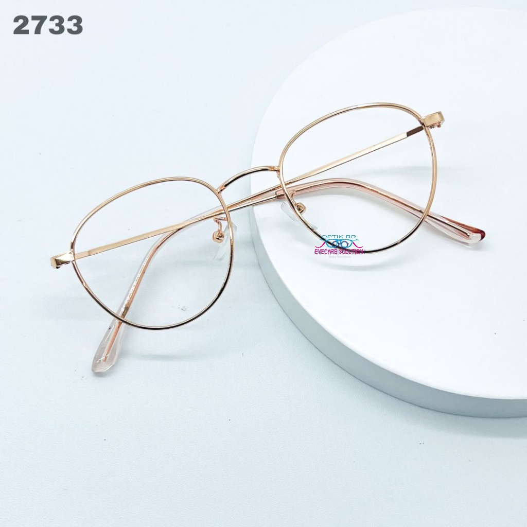 Frame Kacamata Photocromic Wanita Pria Minus Anti Radiasi Korean Style Normal Bluray Fashion Hitam O