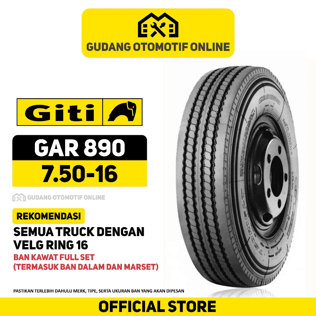 BAN TRUK BAN GITI GAR890 750 16 - BAN TRUCK TRUK 7.50 16 75016 - BAN KAWAT GITI