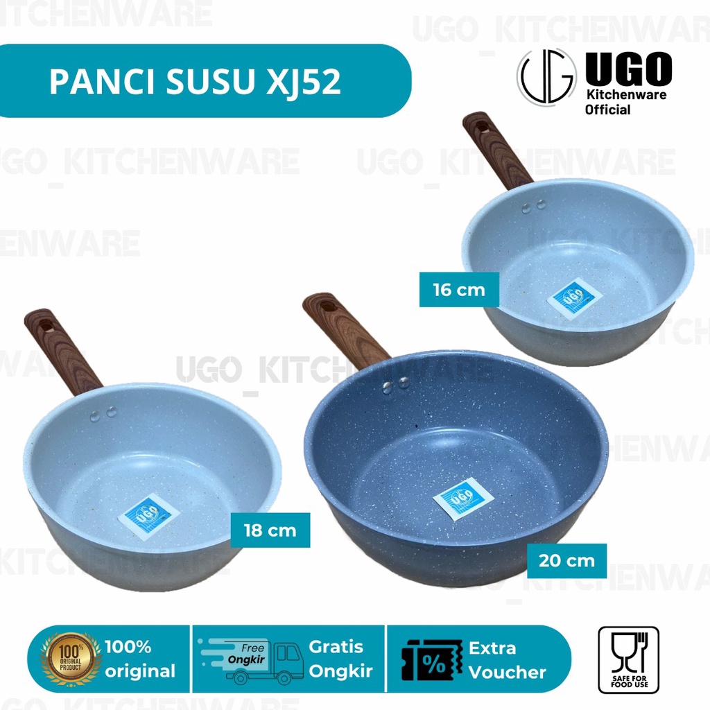 UGO Panci Susu  Sauce Pan Marble Panci Masak Sup Anti Lengket Panci Serbaguna Milk Pot