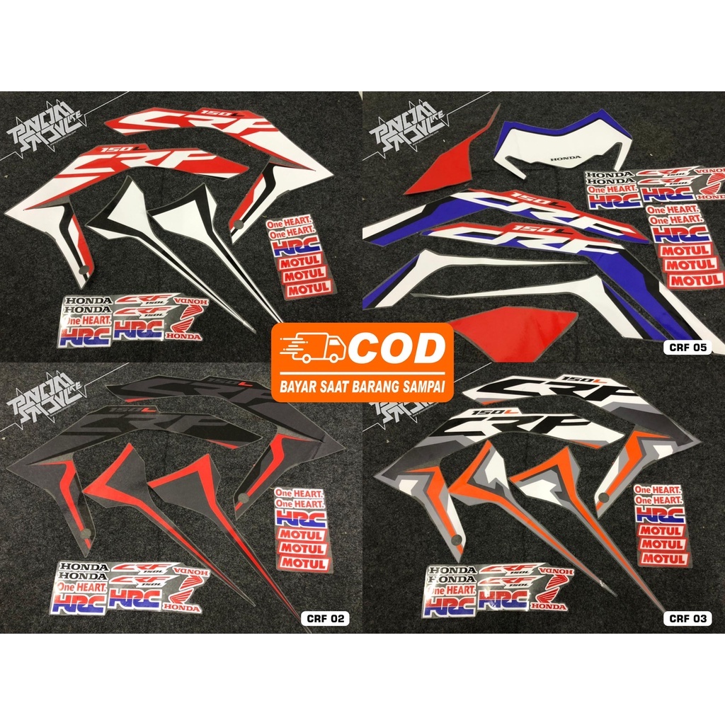 

Striping Original CRF Sticker Variasi Motor Honda CRF 150 L Stiker List SemiFull Original Free Laminasi Satu Set Kanan Kiri Simple