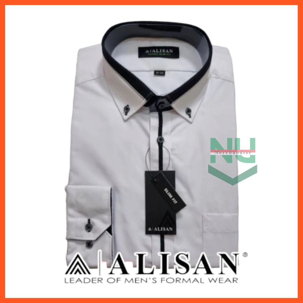 Alisan Putih / Alisan Slimfit Lengan Panjang / Kemeja Alisan Slim Fit / Kemeja Alisan Lengan Panjang