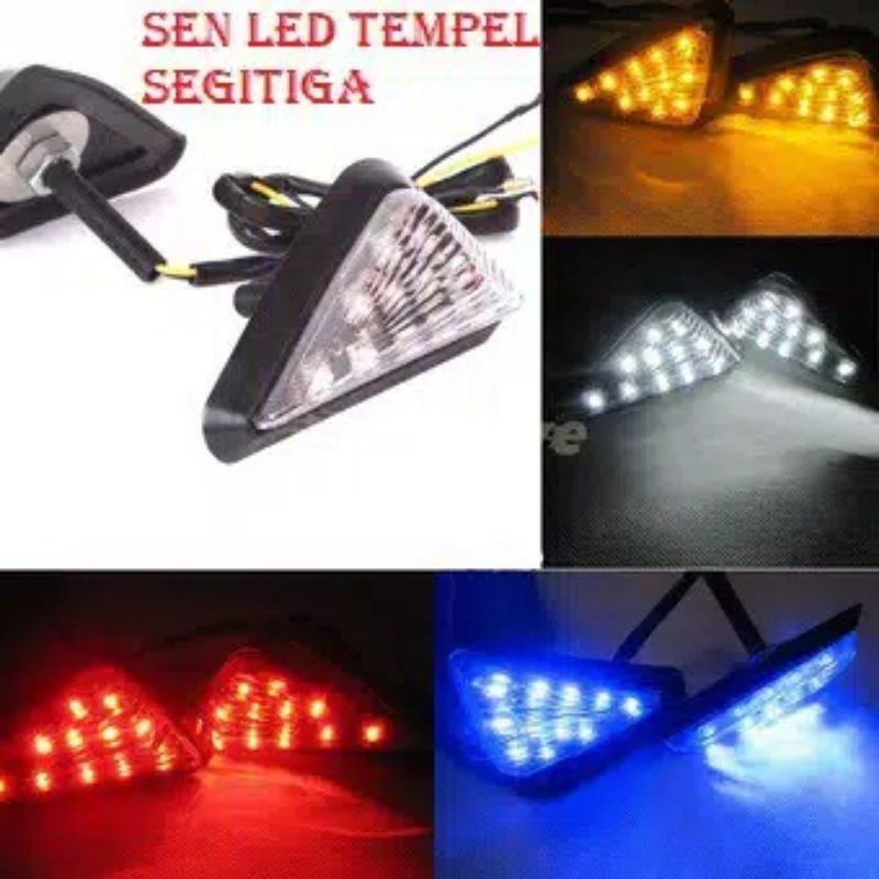 Lampu Sein Sen Tempel LED Terang Fairing Merk GMA Merah Biru Putih Semua Motor CB150R Vixion New Vix