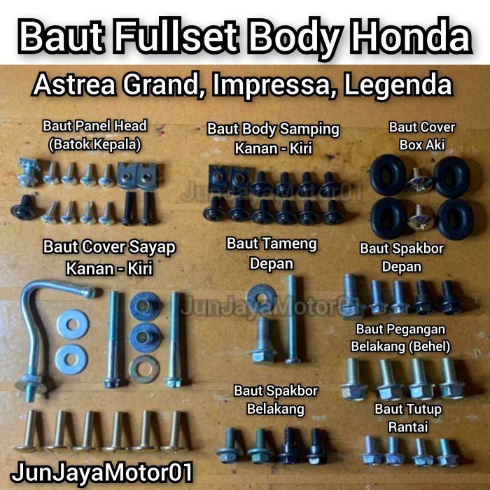 Baut Lengkap Full Set Bodi Body Legenda 2
