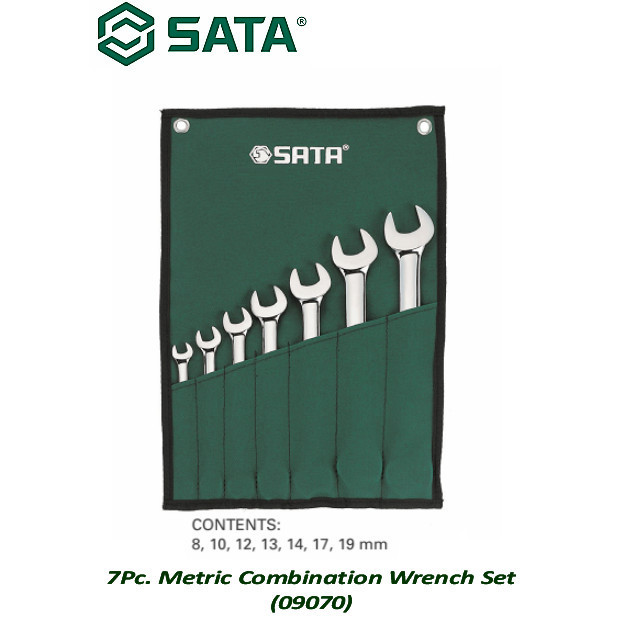 SATA 09070 Kunci Ring Pas Set Metrik 7 Pcs Combination Wrench Metric