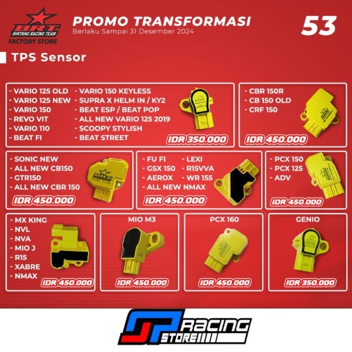 ORIGINAL!!! TPS Sensor BRT Super Flow - Yamaha - Honda - Suzuki - BEAT ESP/POP