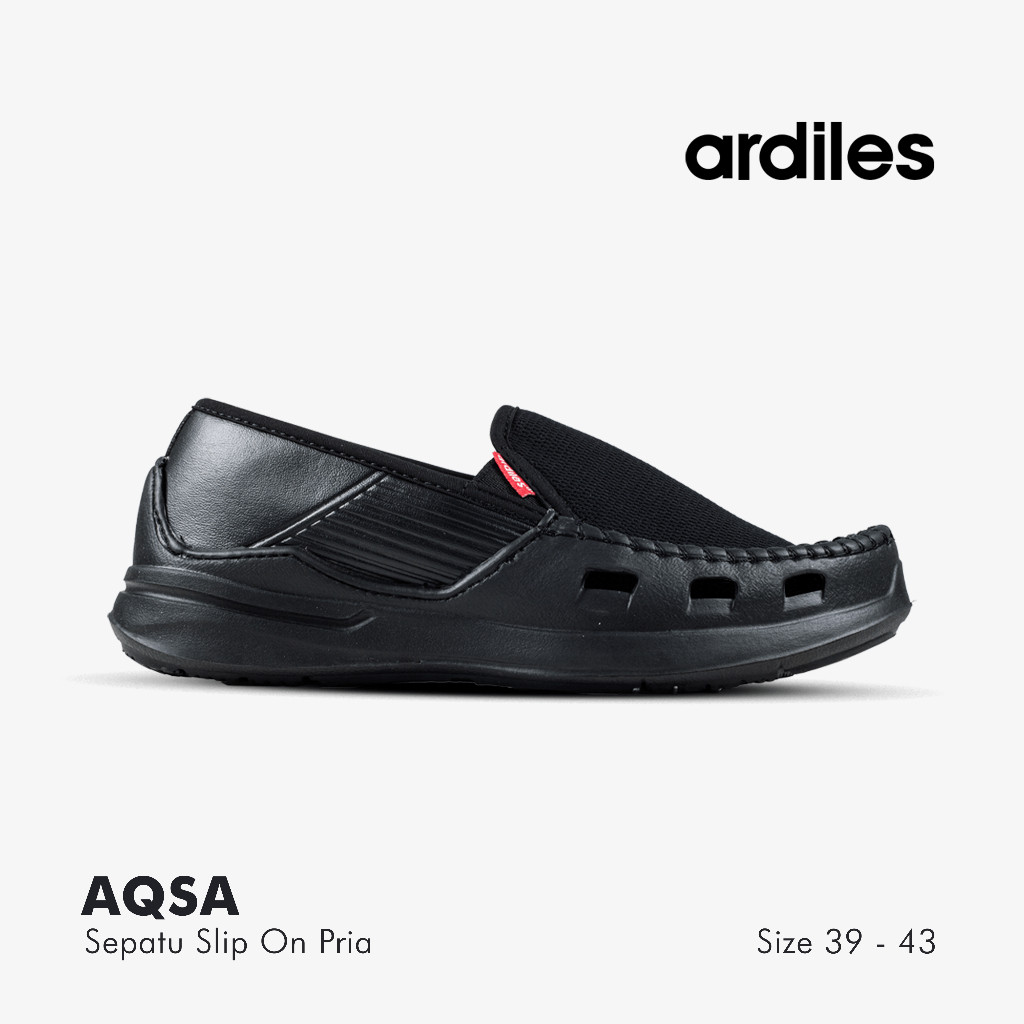Sepatu Slip On Pria Ardiles Aqsa Warna Biru Abu dan Hitam Ukuran 39 40 41 42 43