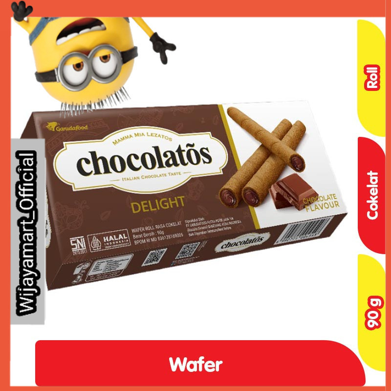 

Chocolatos Delight Wafer Roll Cokelat 90 g