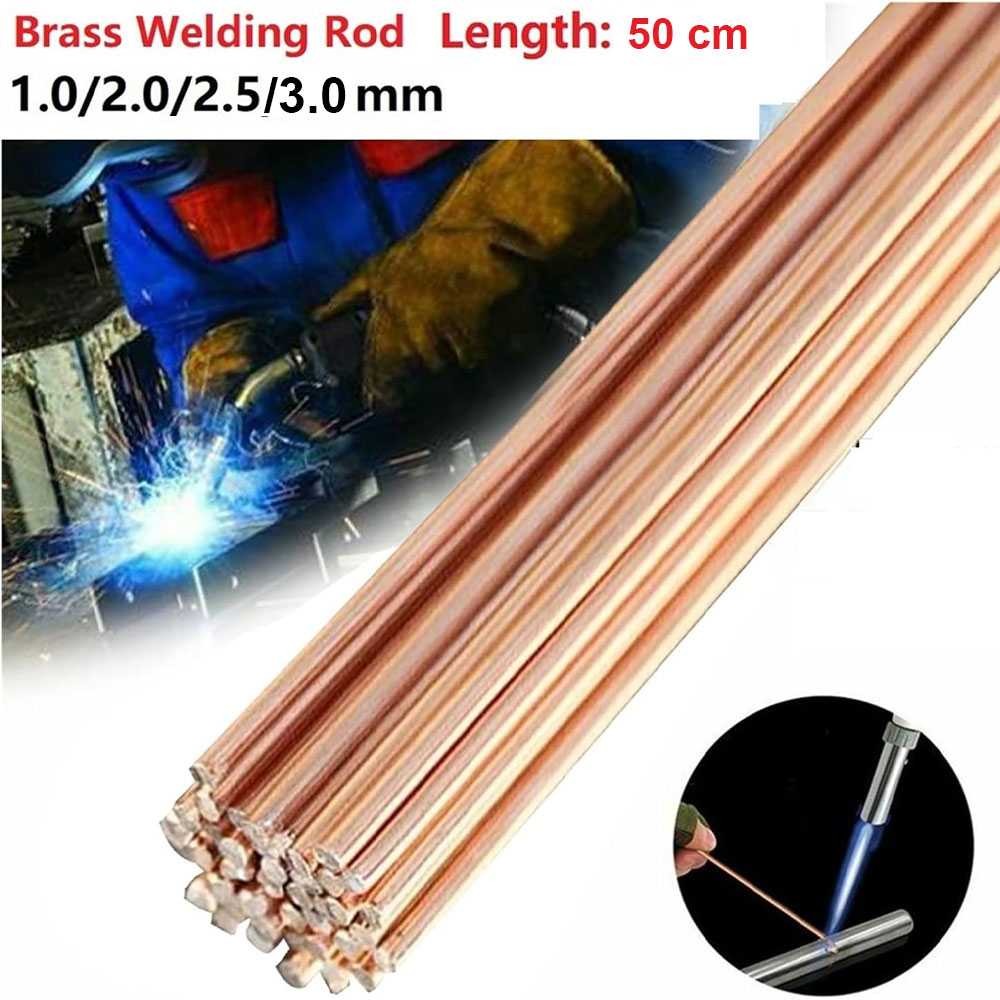 10pcs Kawat Las Suhu Rendah Low Temperature Welding Rod Fosfor Tembaga Kuningan Baja Ukuran 1-3mm x5