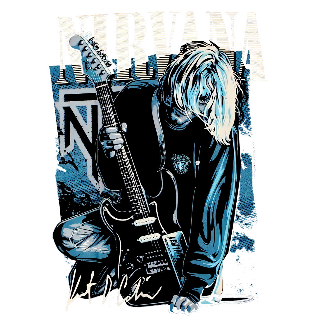 KAOS DEWASA NIRVANA _ Vintage poster art, Poster art, Vintage music posters_waifu2x_photo_noise1_sca