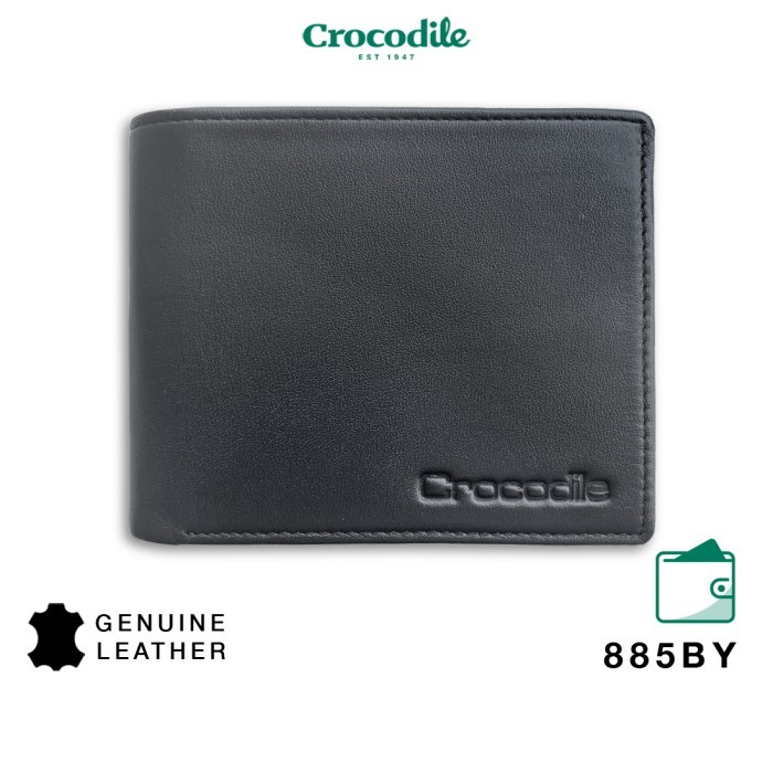 Crocodile 885BY Dompet Pria Men Wallet Leather Kulit Original - Hitam