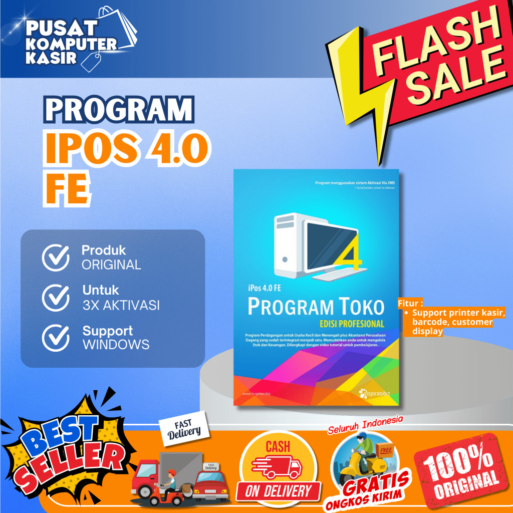 INSPIRASIBIZ Program Toko IPOS 4.0 FE|Program Toko Edisi Profesional Untuk Kasir Toko