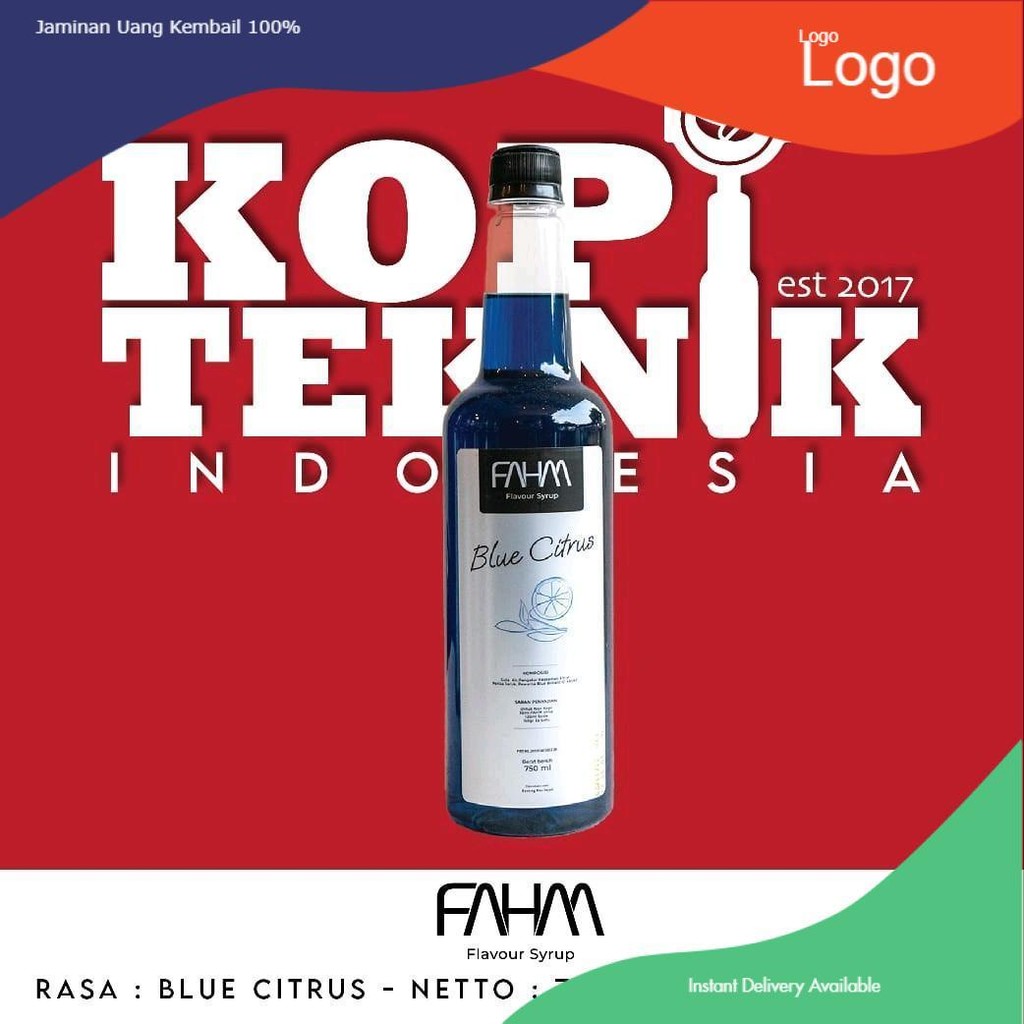 

Blue Citrus FAHM 750ml botol Syrup