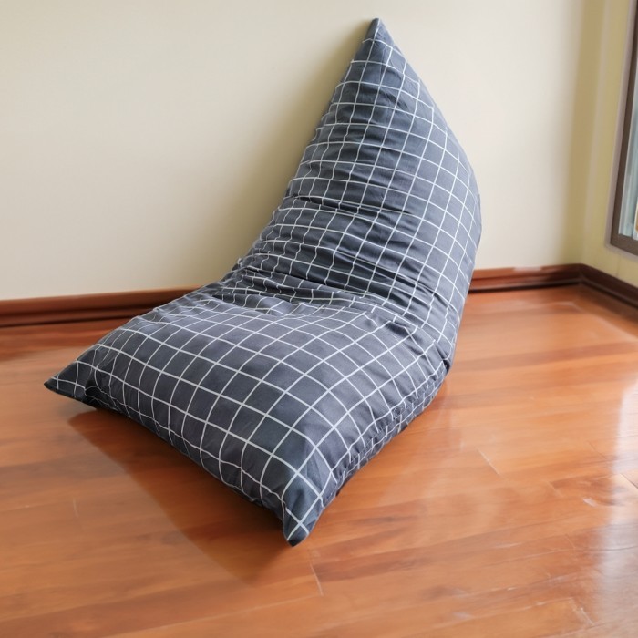 Beanbag 2Layer Plus Isi Motif Minimalis Plus Isi Siap Pakai - KleinGrey