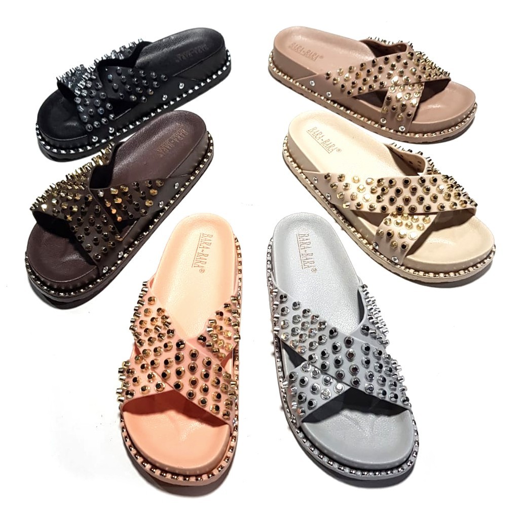 DT Bara~Bara Sandal Kokop Silang Paku Bulat BBJ1823SLPBP (AA2)