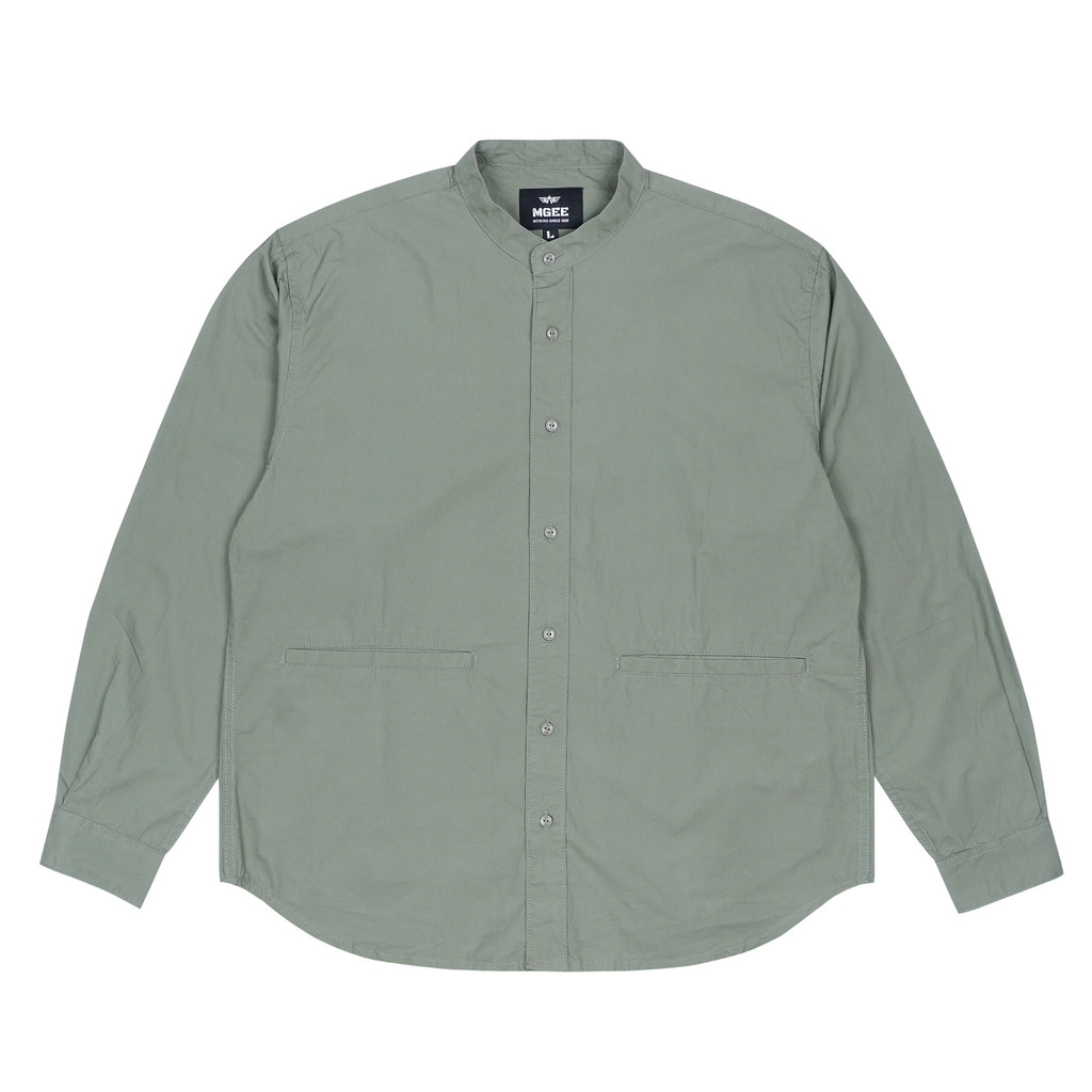MGee Baju Kemeja Pria Shanghai Koko OVERSIZE Axton C001 Olive