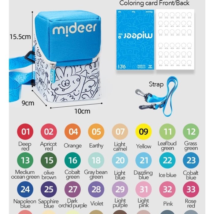 

mideer acrylic marker pen spidol coloring drawing water based - 6 pc