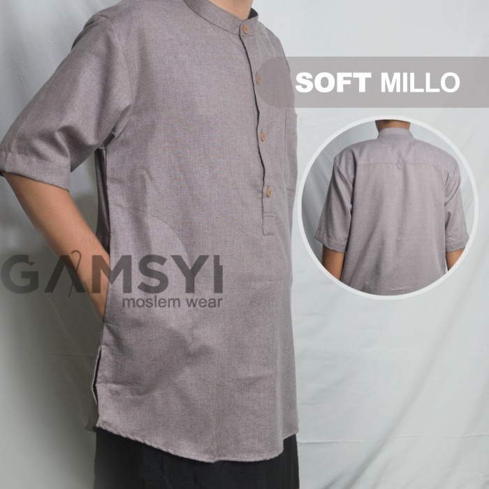 Baju koko lengan pendek pria/Baju Koko GAMSYI Terbaru - Putih, XXXL