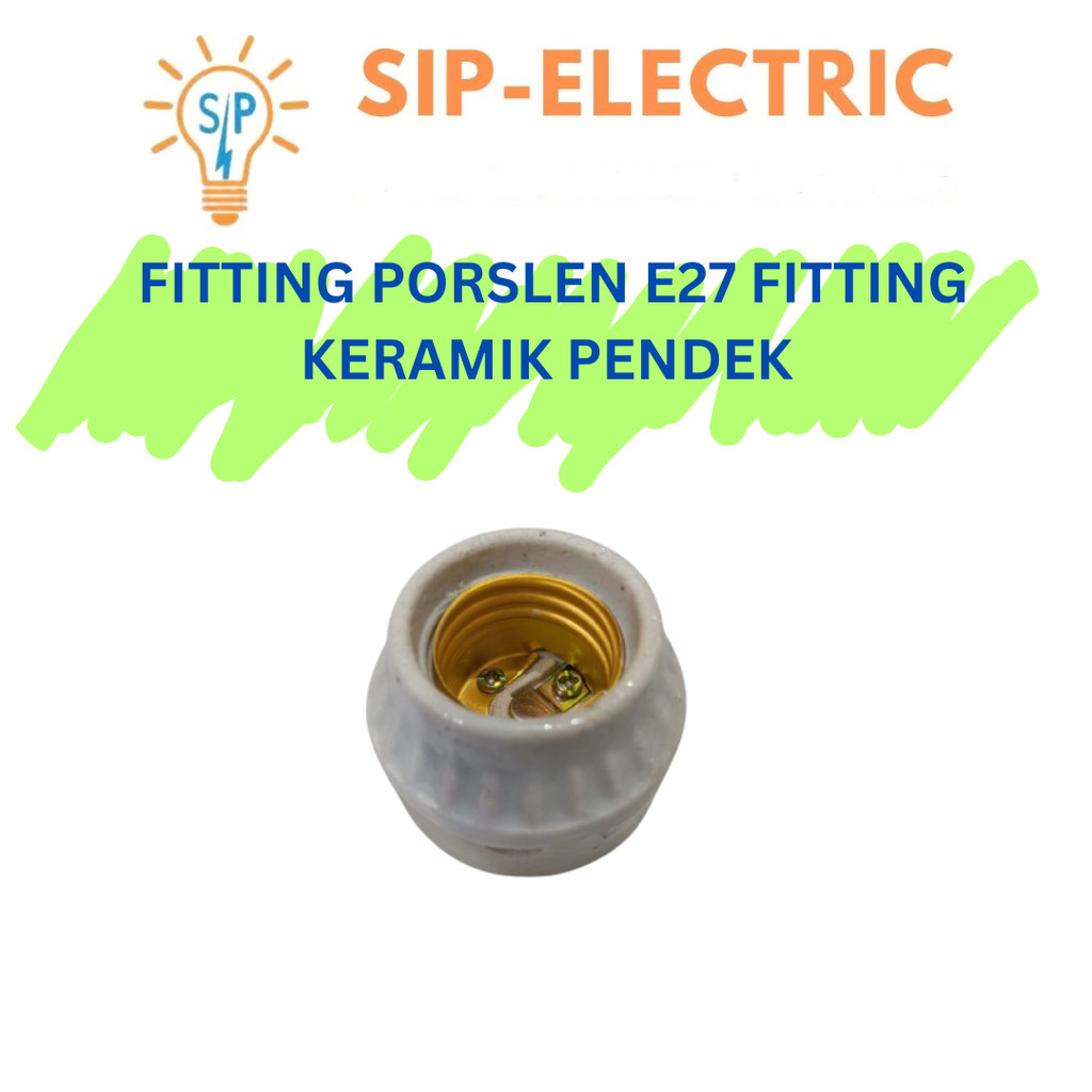 FITTING PORSLEN E27 FITTING KERAMIK PENDEK FITTING LAMPU KERAMIK