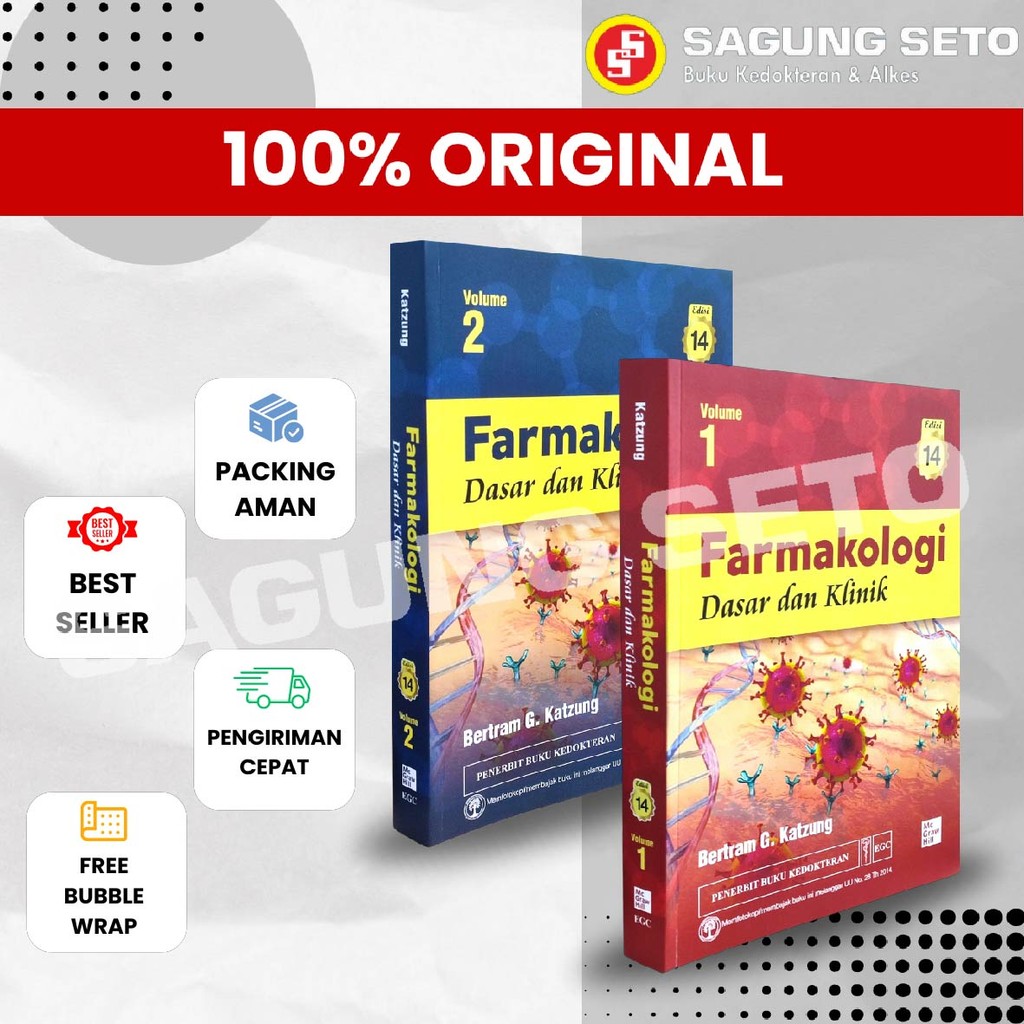 BUKU FARMAKOLOGI DASAR DAN KLINIK EDISI 14 SET (2 BUKU) - KATZUNG