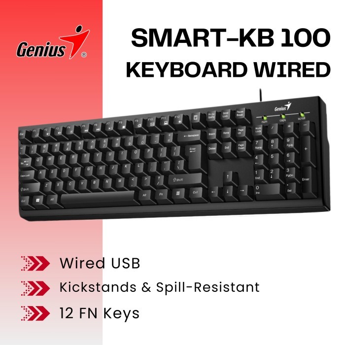 GENIUS KB-100 KEYBOARD GENIUS KB 100 WIRED KEYBOARD KANTOR