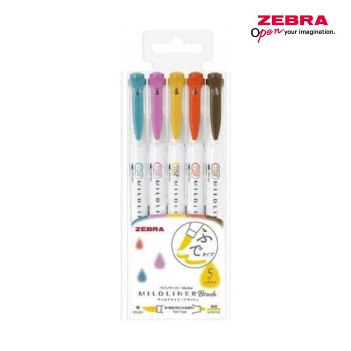 

ZEBRA MILDLINER BRUSH PEN & MARKER DOUBLE ENDED HIGHLIGHT - 5C-RC