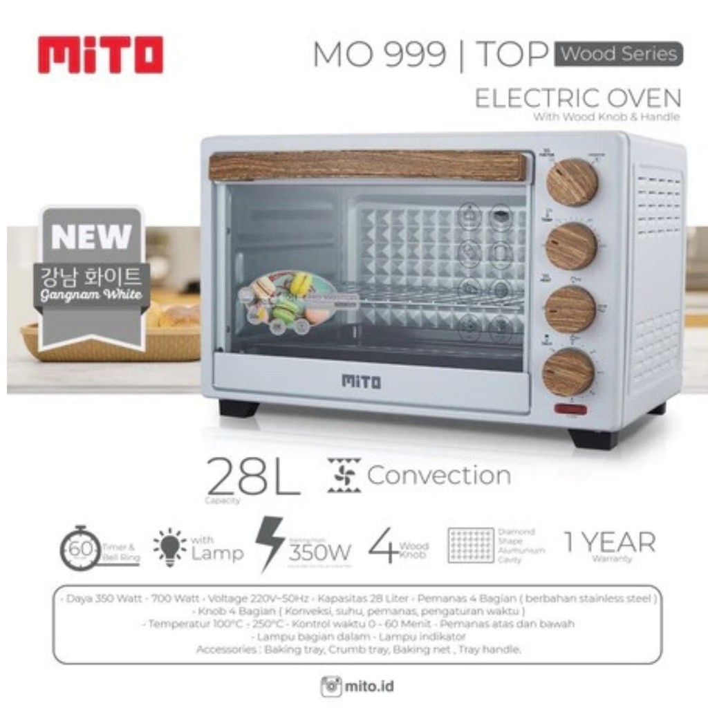 MITO Oven Listrik Low Watt MO 999 28L / MITO Electric Oven