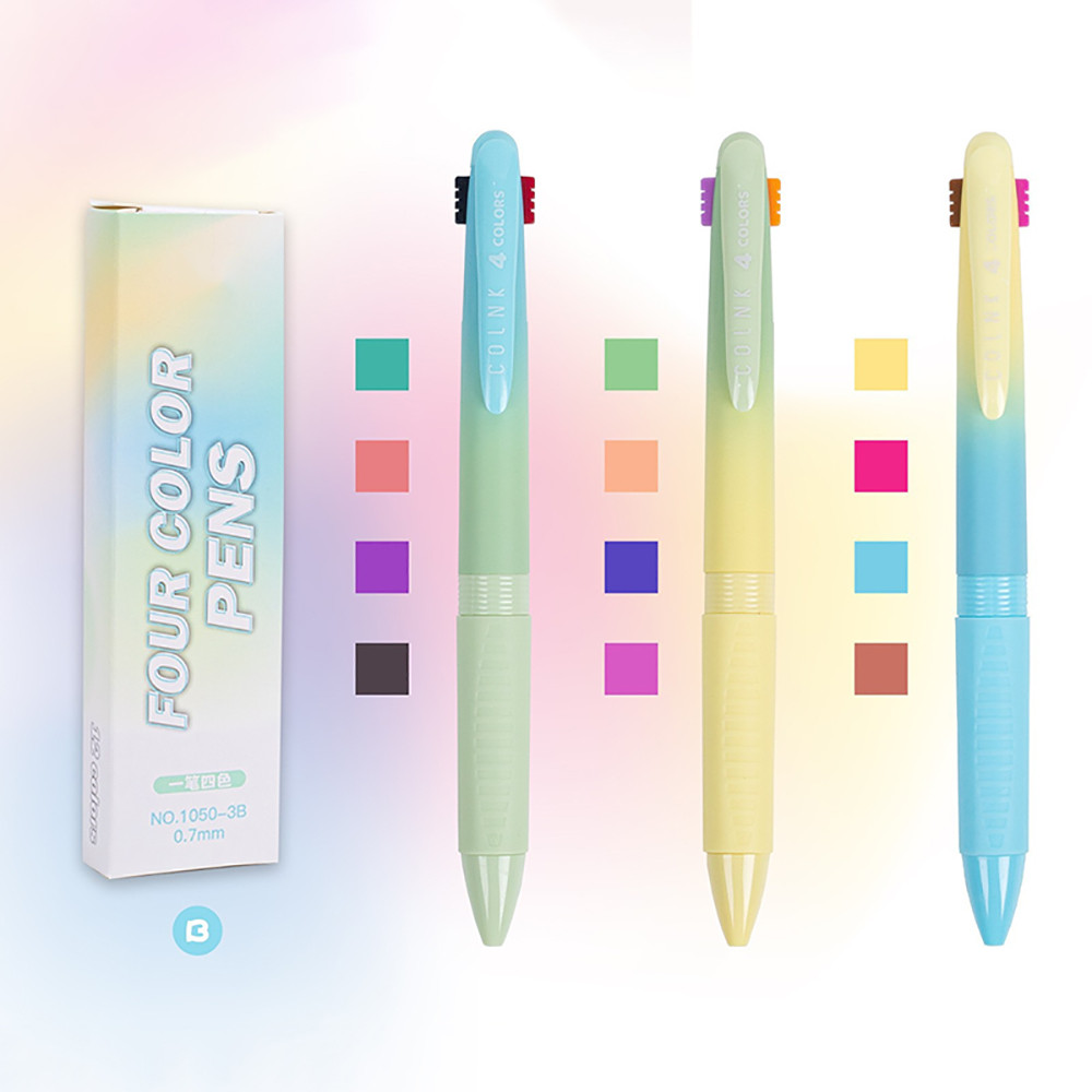 

3Pcs/set Gradient 4 Colors Gel pens Ballpoint Pens Multi-color Gel Pen Student Writing Tools Stationery School Office Supplies