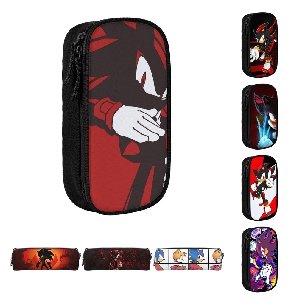 

Custom Normal Black Shadow The Hedgehog Anime Pencil Cases Fun Pen Box Bag Kids Big Capacity School Supplies Gifts Pencil Box