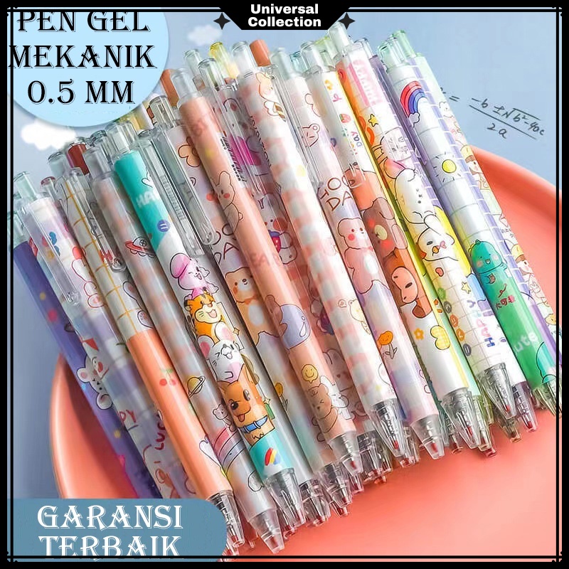 

( 1 LUSIN 12 BIJI ) PEN GEL MEKANIK MOTIF CARTOON / PULPEN GEL MEKANIK LUCU / PULPEN AESTHETIC