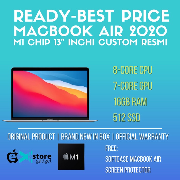 MacBook Air 2020 M1 Upgrade Ram 16GB SSD 512GB CUSTOM RESMI