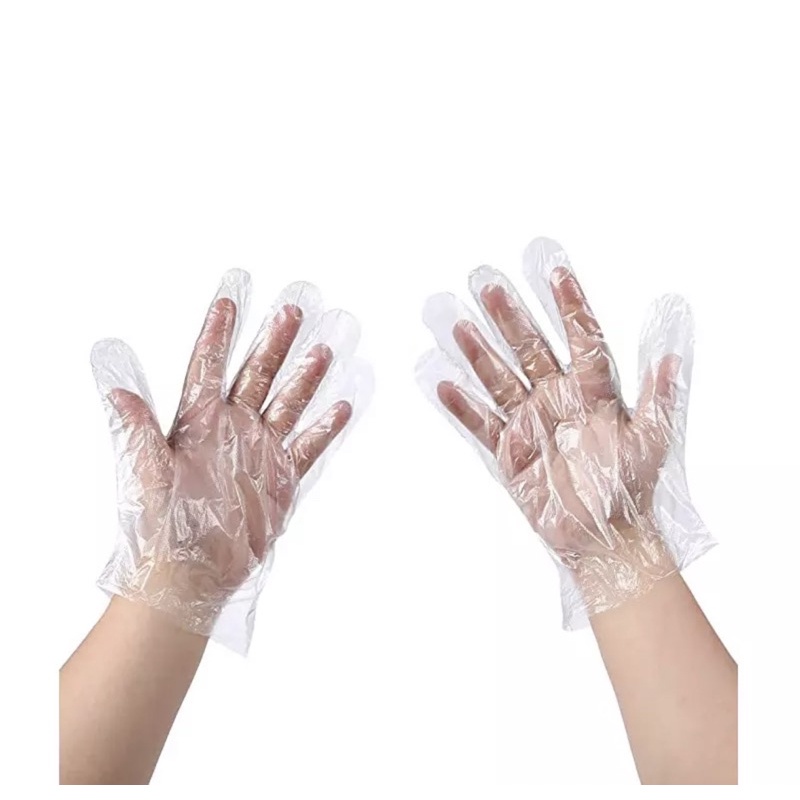 Sarung Tangan Plastik isi 100pcs Gloves sekali pakai Kantong bening Food Hand Disposable