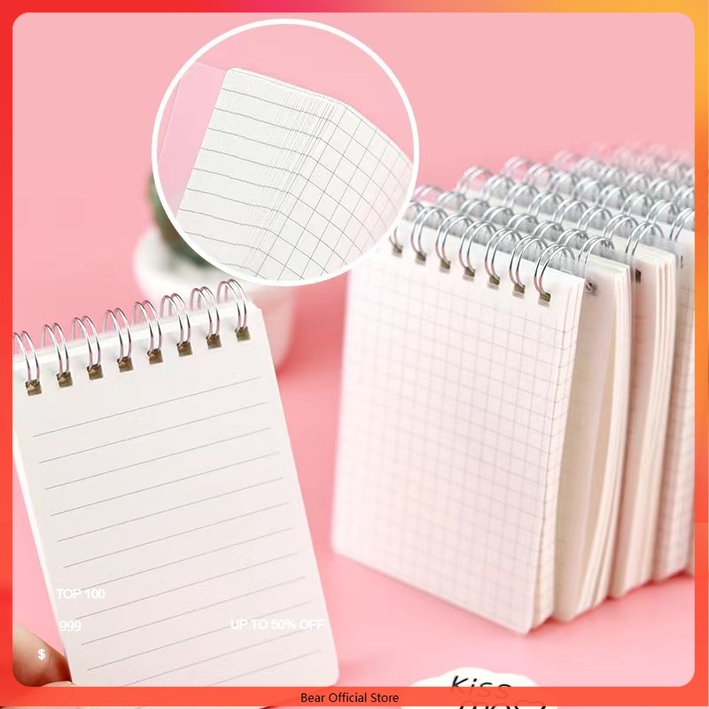 

Flip-Up Coil Book/Transparent PP Matte Cover Portable Mini Portable Notebook--COD