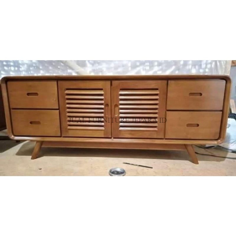 PROMO BUFET TV RETRO KAYU JATI | BUFET TV MININALIS LEMARI TV MEJA TV FURNITURE JATI | BUFET TV RETR