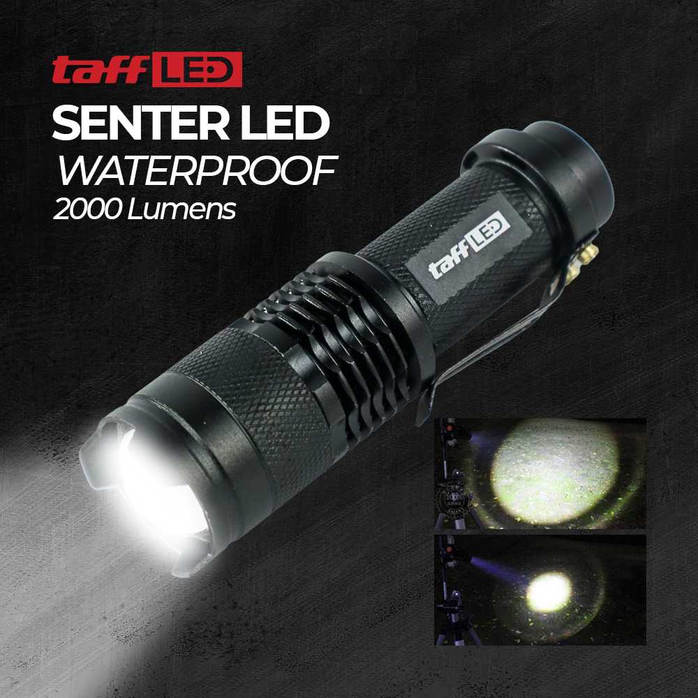 Senter LED 2000 Lumens Waterproof Pocketman Paling Terang