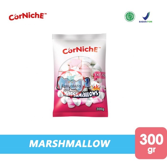 

Marshmallow Corniche Mega PINK WHITE (Pack Asli 300 gr) - FasyAnita Mart Denpasar