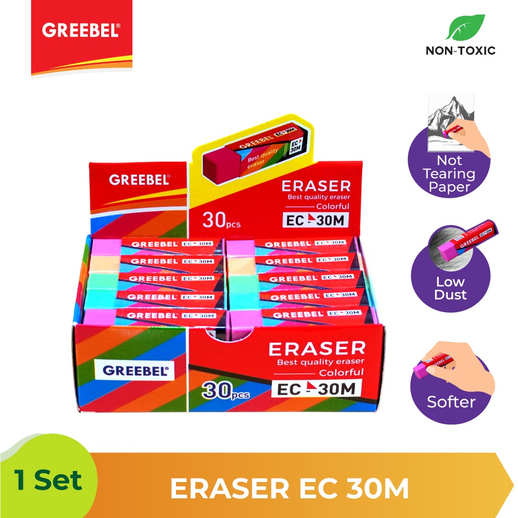 

(ISI 30PCS) GREEBEL PENGHAPUS WARNA WARNI