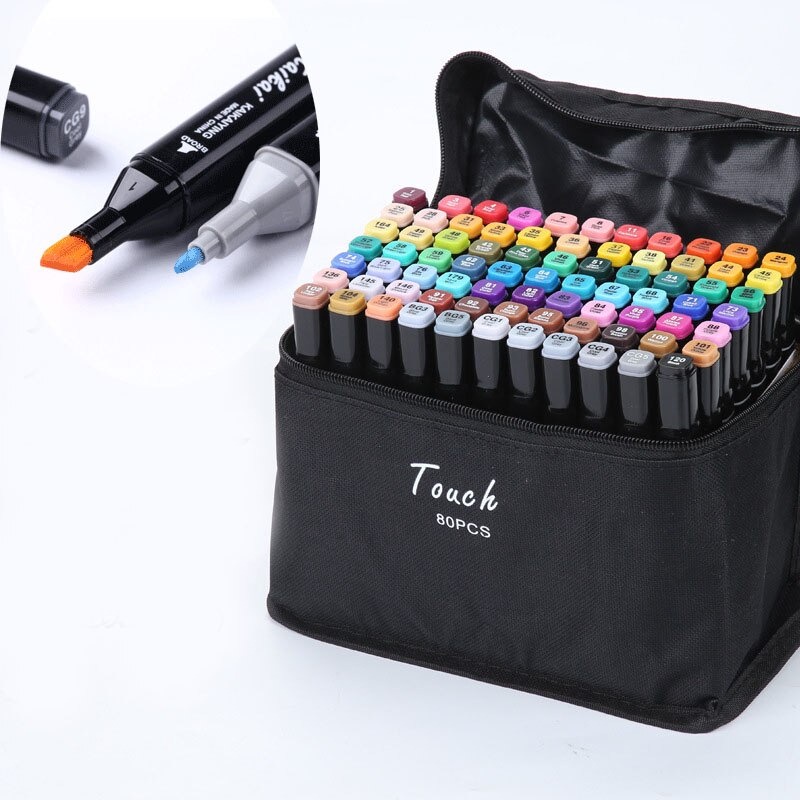 

Spidol Stabilo Touch Toddi 12-80 Warna Dual Side Fine Art Brush Pen Animation Marker Set Sketsa