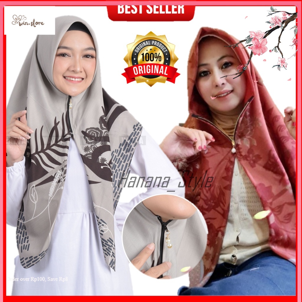 Hijab Terbaru / HIJAB INSTAN ZIPPER HIJAB SEGIEMPAT INSTAN ZIPPER MOTIF